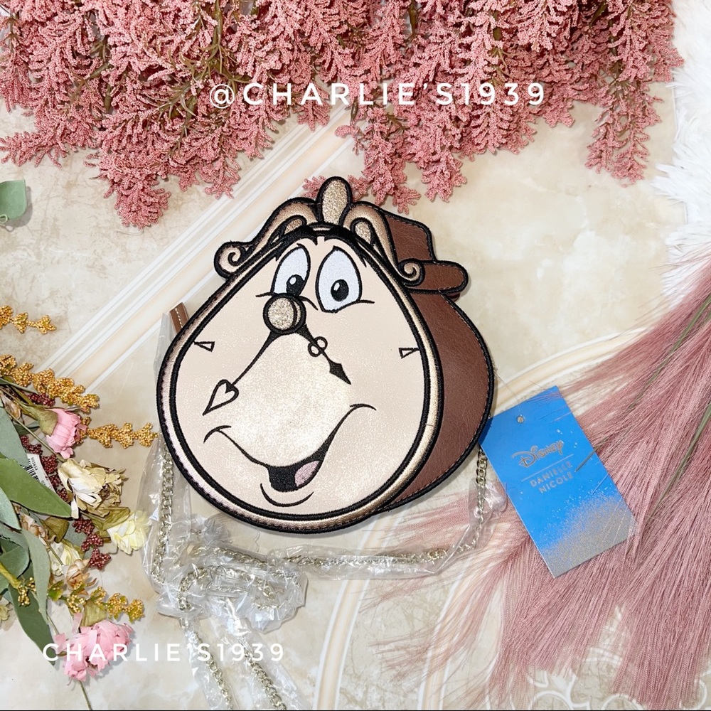 RARE DANIELLE NICOLE Cogsworth Beauty & The Beast Disney Crossbody Bag